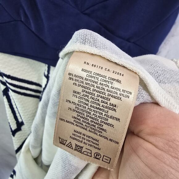 Anthropologie Dress Womens 2 P Navy White HD In Paris Ardmore Geometric - Picture 5 of 11